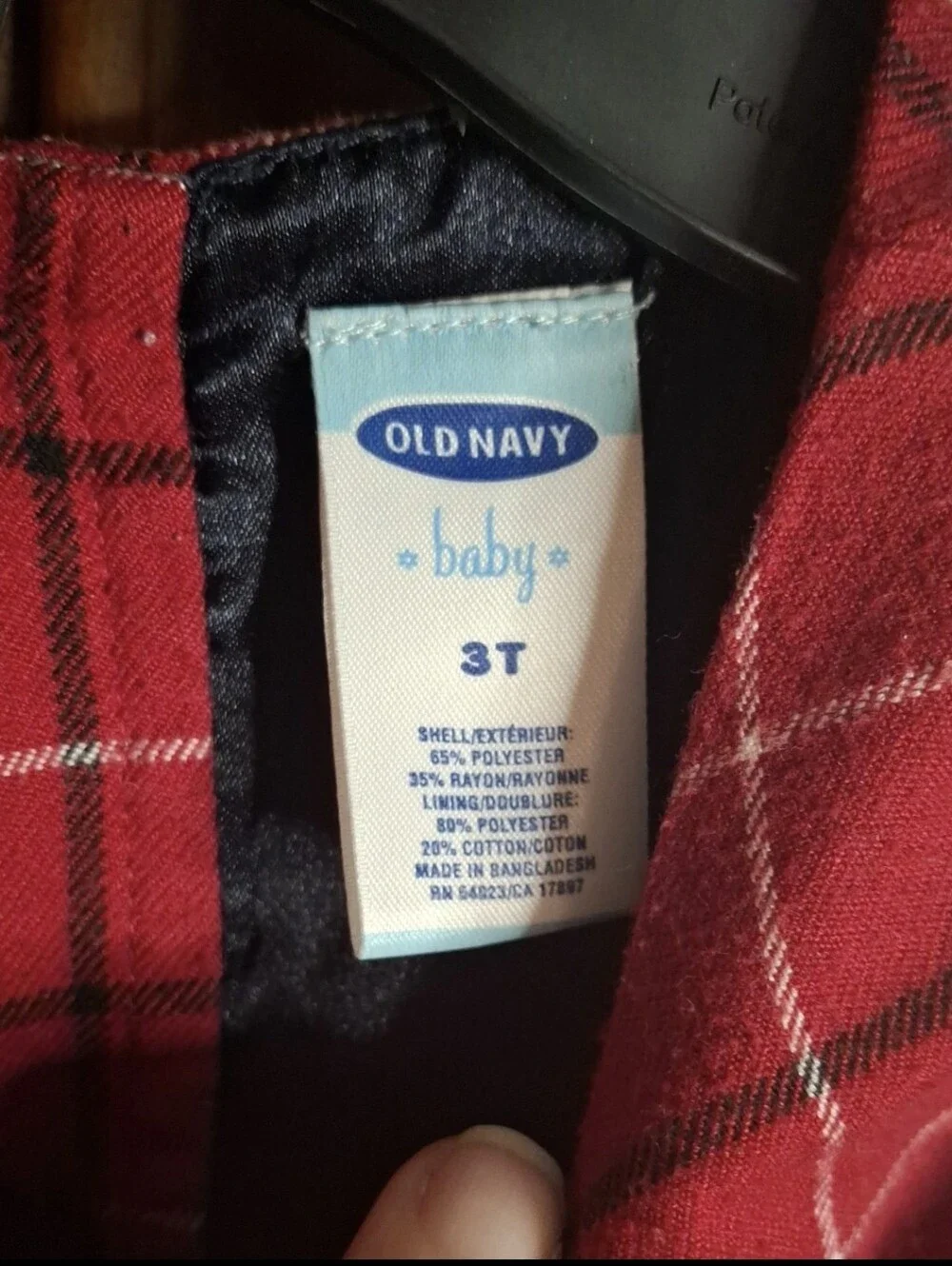 Old Navy 3T Wool Free Plaid Pinefore Dress - Preloved